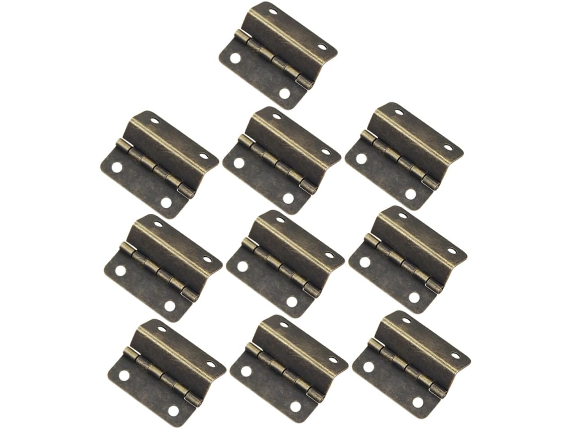 Conjunto De 10 Dobradiças Ferro Para Caixa Madeira Com Quatro Furos,
