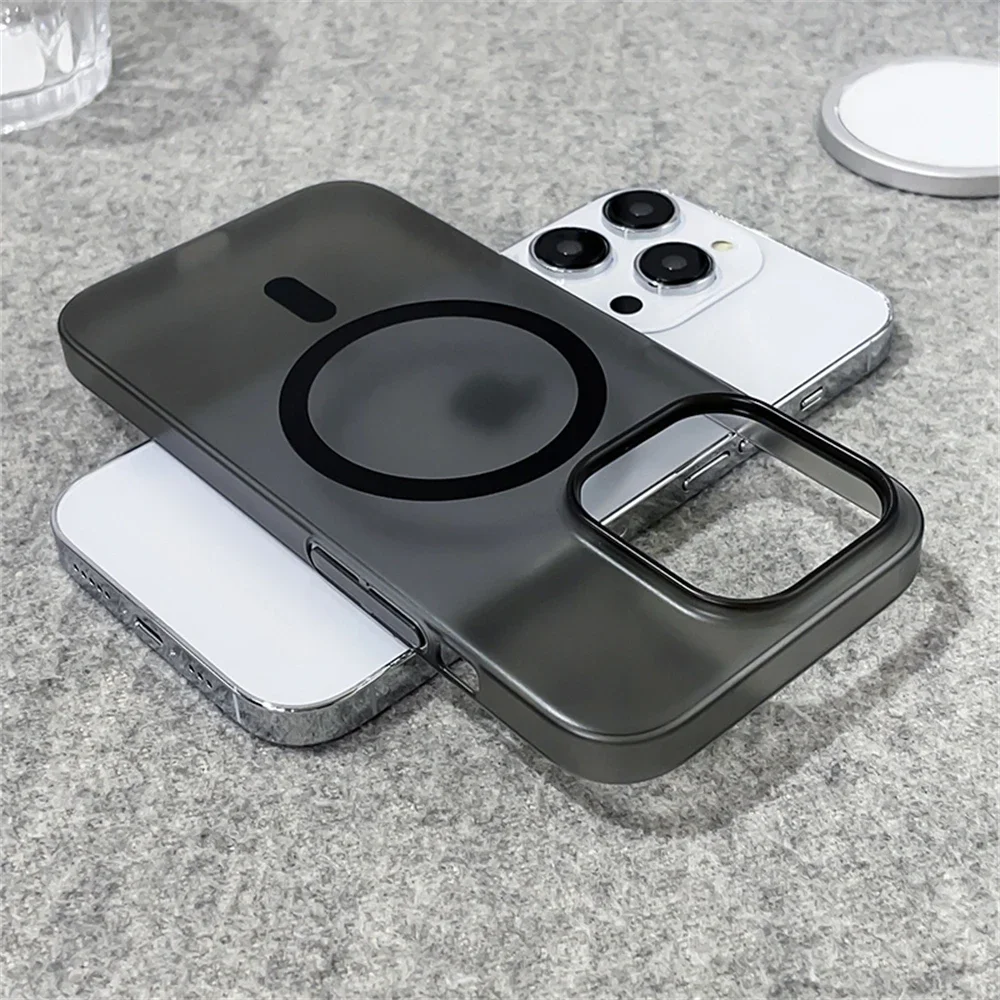 (preto 17) Capa Transparente Para Celular Com Carregamento Sem Fio, Feita De Material De Pc Resistente A Impactos.