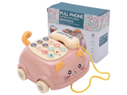 Mali brinquedo de Telefone Móvel para Crianças com 16 Funções Cute Gato Carrinho Rosa Educação Bilingue