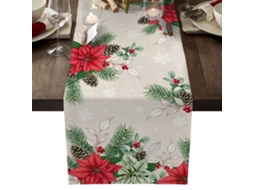 Bandeira de Mesa de Natal em Linho Decoração de Mesa de Natal para Festas e Reuniões Familiares NEVEANCE
