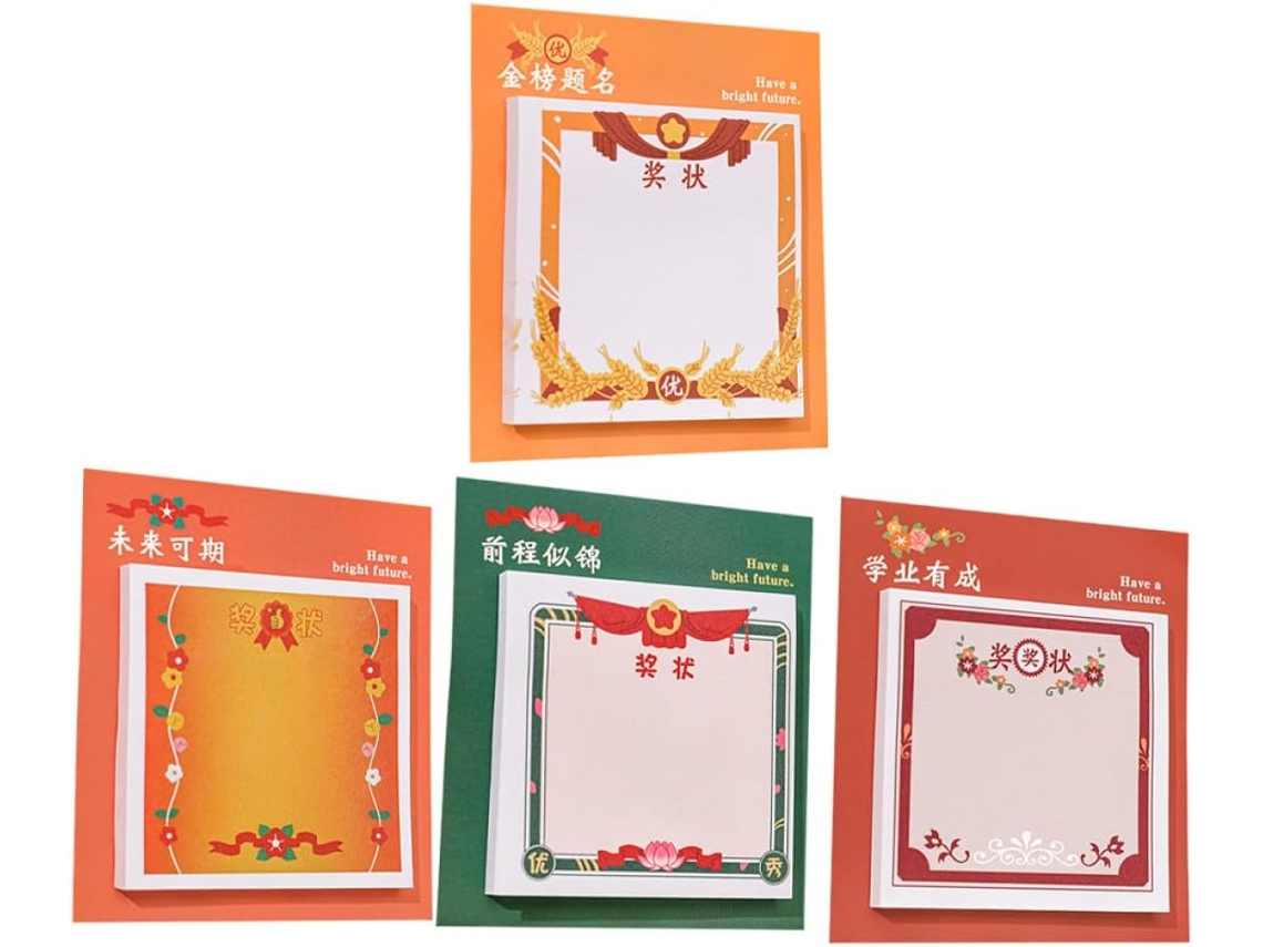 4 Unidades De Cadernos De Notas Adesivos Para Meninos E Meninas Em Papel, Mini Design Adorável Desenho