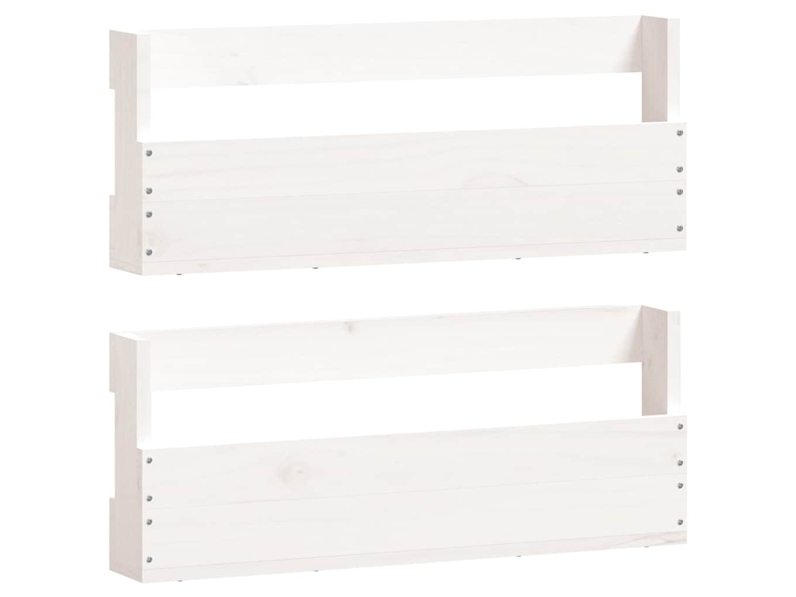 Conjunto de Sapateiras de Parede Pinho Maciço Branco MAISON EXCLUSIVE (59x9x23 cm)