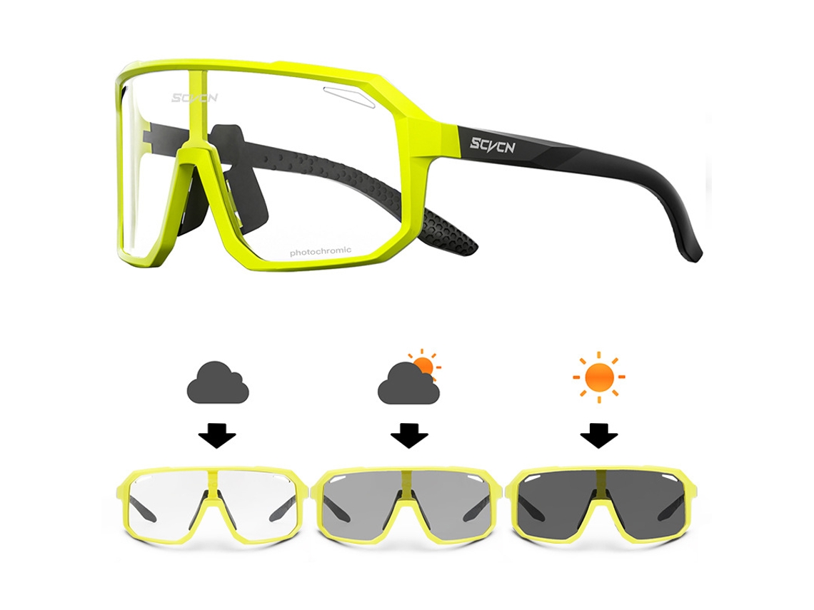 Óculos Fotocromáticos Para Ciclismo, Óculos De Visão Noturna Para Uso Diurno E Noturno Para Bicicletas.
