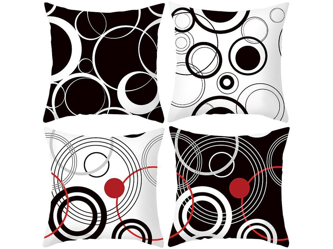 Conjunto De 4 Capas De Almofada Modernas 45x45cm Para Sofá, Sala De Estar E Quarto