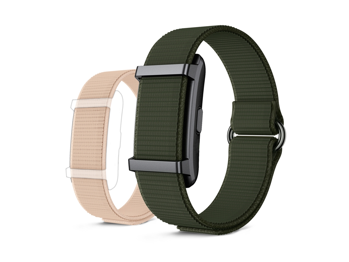 Pulseira Inteligente Ksix Vitalis Go, Autonomia 30 Dias, Pulseiras De Nylon Verde E Bege