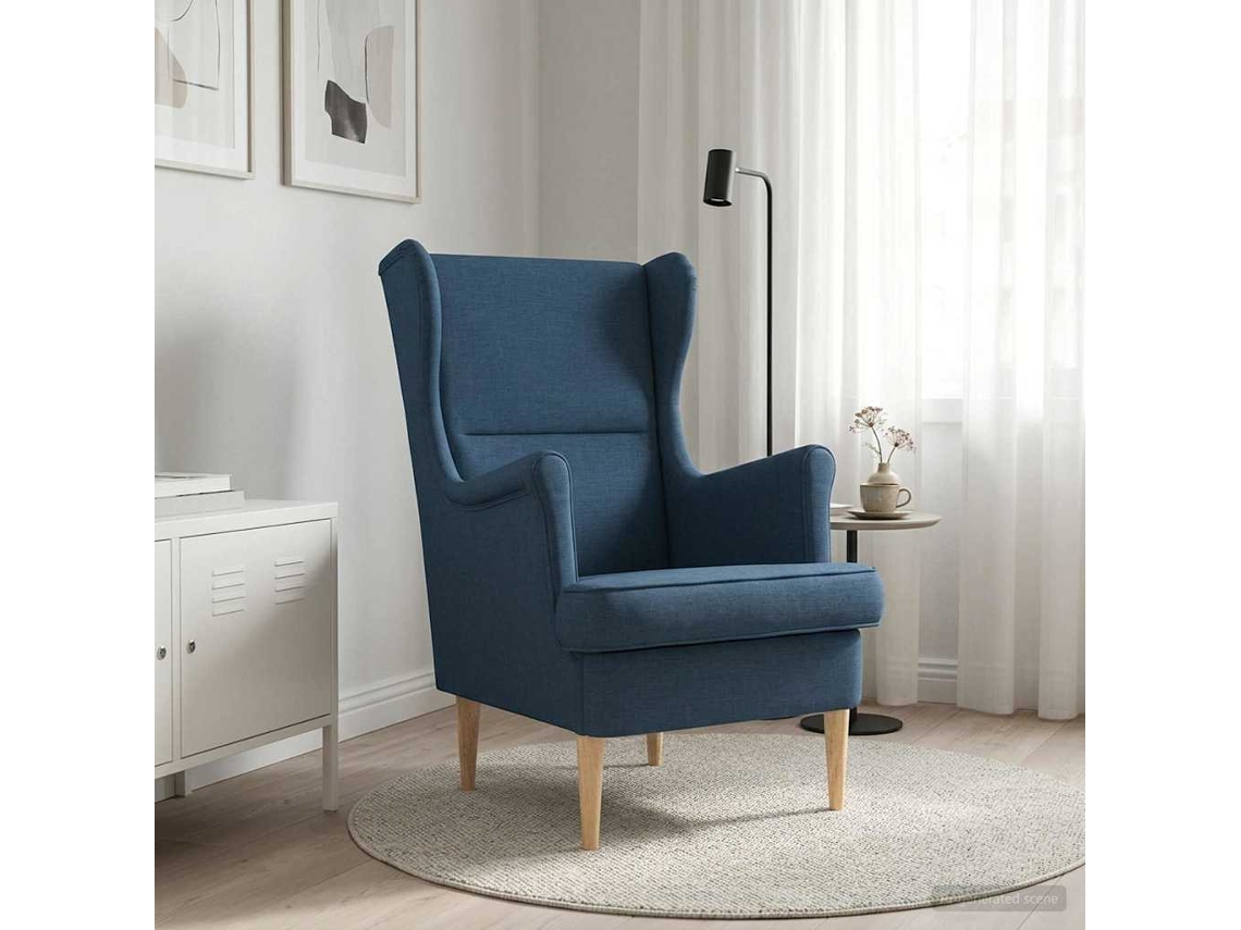 Vidaxl Poltrona Azul Tecido
