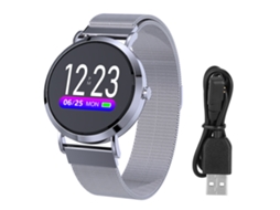 Pulseira Inteligente Esportiva Cv08c: Monitoramento Cardíaco, Sono, À Prova D'água, Moldura Aço Prata. EOOCOO