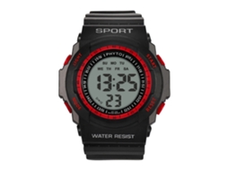 Relógio digital esportivo para atividades ao ar livre com visor de cristal (vermelho)