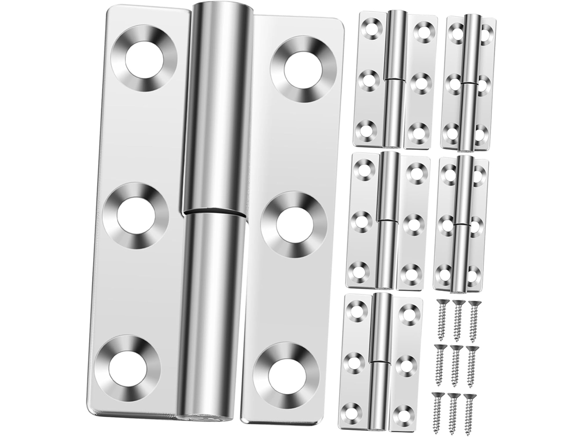 Dobradiças Prateadas De Aço Inoxidável 2,5 Polegadas (6,35 Cm) Para