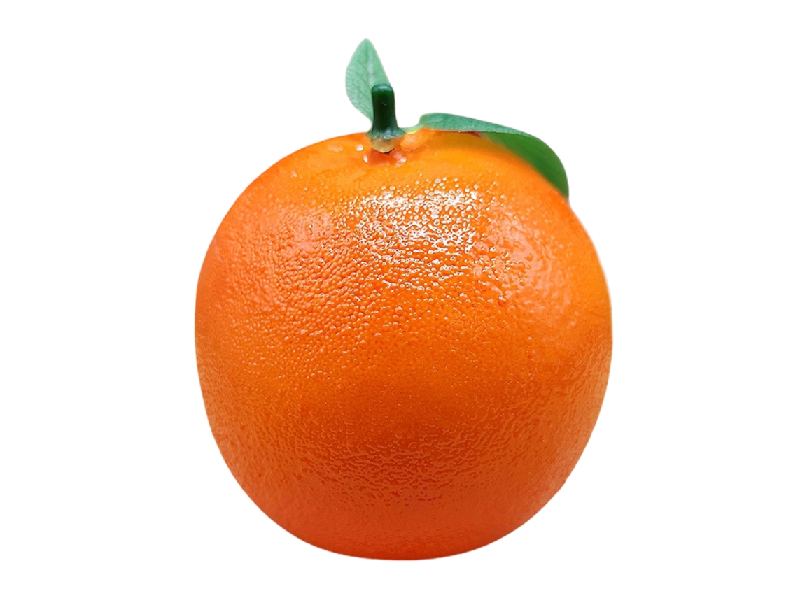 Laxiscreed Fruta De Simulação De Laranja Com Folhas Em Espuma, Diâmetro 7,5cm E Altura 8,2cm