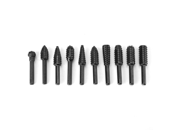 Conjunto De 10 Ferramentas De Gravura Rotativa Em Aço Carbono Preto Para Marcenaria Com Shank Redondo De 6mm