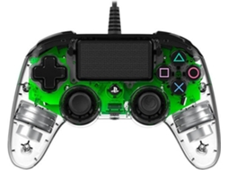 Comando PS4 fios BIG BEN Nacon Wired Illuminated Compact Controller Verde e transparente