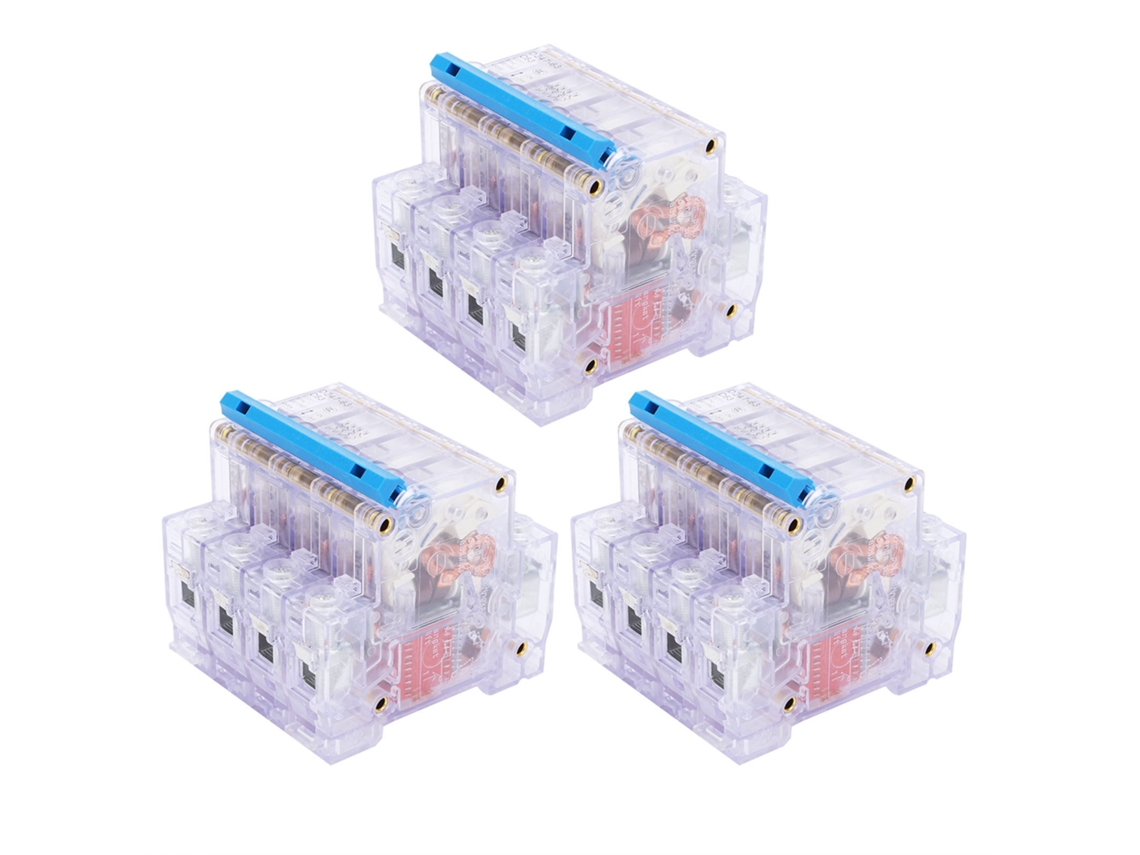 Laxiscreed Disjuntor Air Switch Dz47-63 4p 6-63a Com Caixa Transparente Para Proteção Elétrica Doméstica
