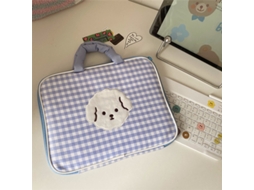 Bolsa para computador com bolso interno e capa protetora, pasta moderna para laptop de 13 e 14 polegadas, xadrez azul Aquaforge