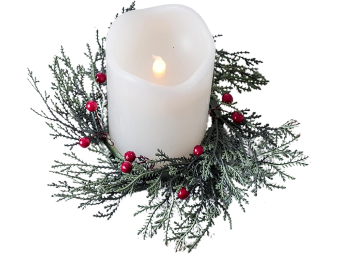 Coroas De Velas Para Decoração De Mesa Nas Festas De Inverno |