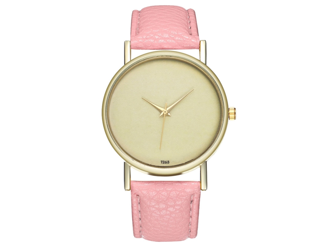 Relógio de quartzo unissex elegante, presente moderno e casual (rosa)