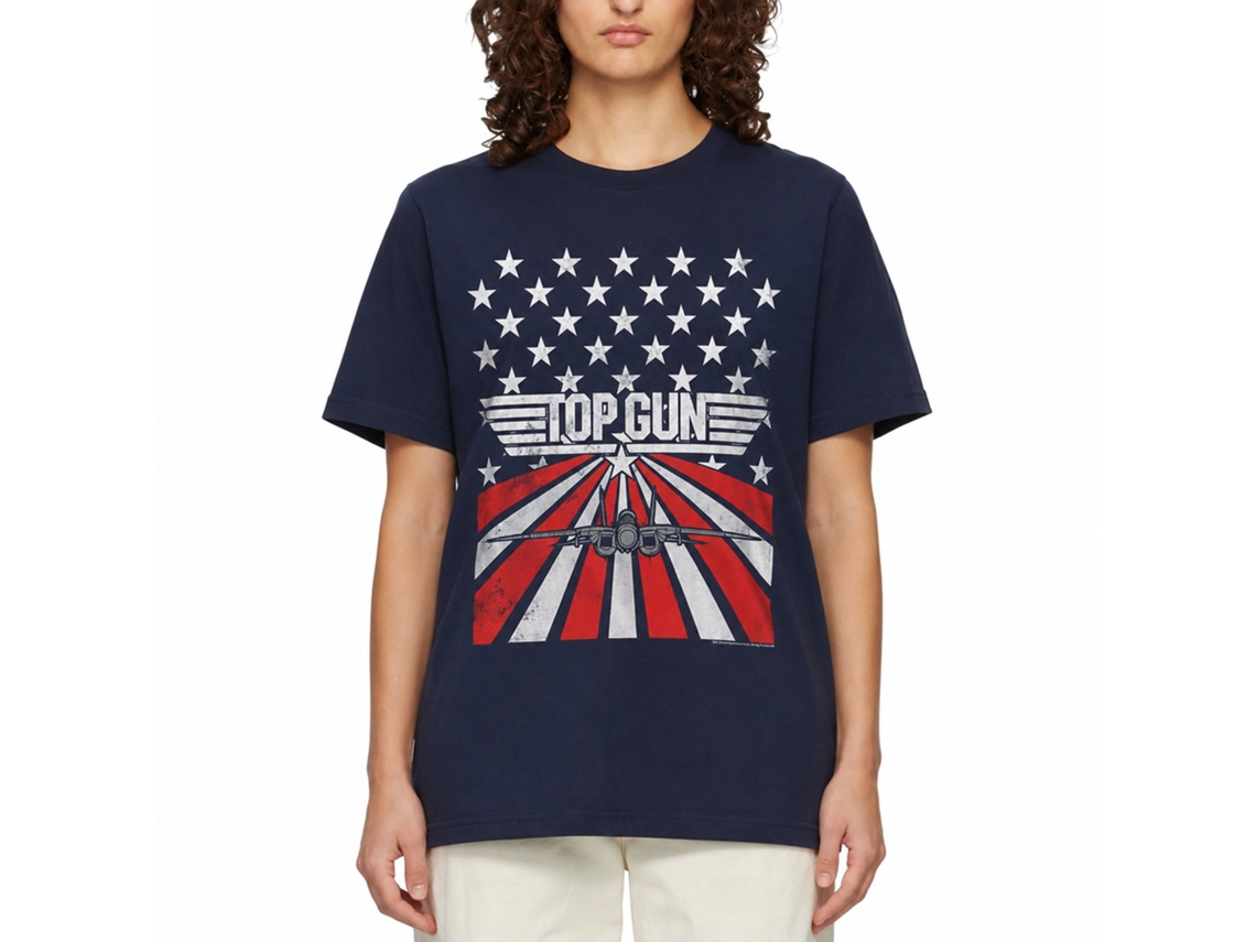 Rockinstone Top Gun Movie Stars And Stripes Navy Adult T-shirt Size:xl
