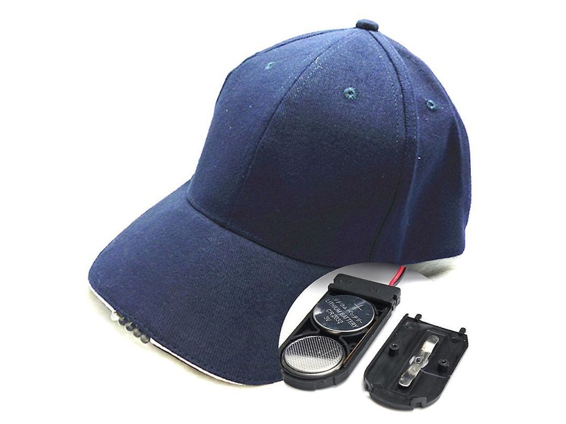 2026 gorra de Béisbol com Lanterna Led Brilhante para Atividades Noturnas Ajustável Unissex Azul Marino