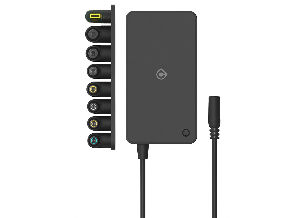 Carregador Universal 65w Para Computador Portátil Múltiplos Conectores Mtk At963 Preto