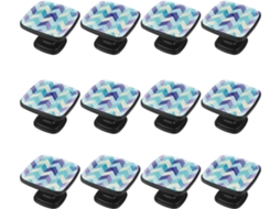 Puxadores Quadrados Para Armários De Cozinha, Puxadores Para Armários E Gavetas, 12 Peças, Estilo Tridimensional Azul E