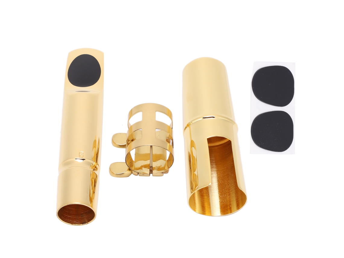 Boquilha de Metal para Saxofone Tenor com Tampa e Almofadas, Acessórios para Instrumentos Musicais AQUAFORGE (6c)