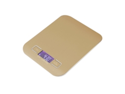 Balança de cozinha digital de aço inoxidável 5000g/1g com visor LCD dourado