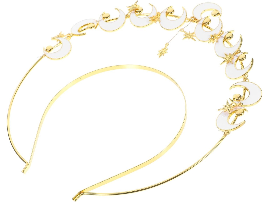 Acessório de decoração lunar versátil e elegante para casamentos - Tiara com design exclusivo.