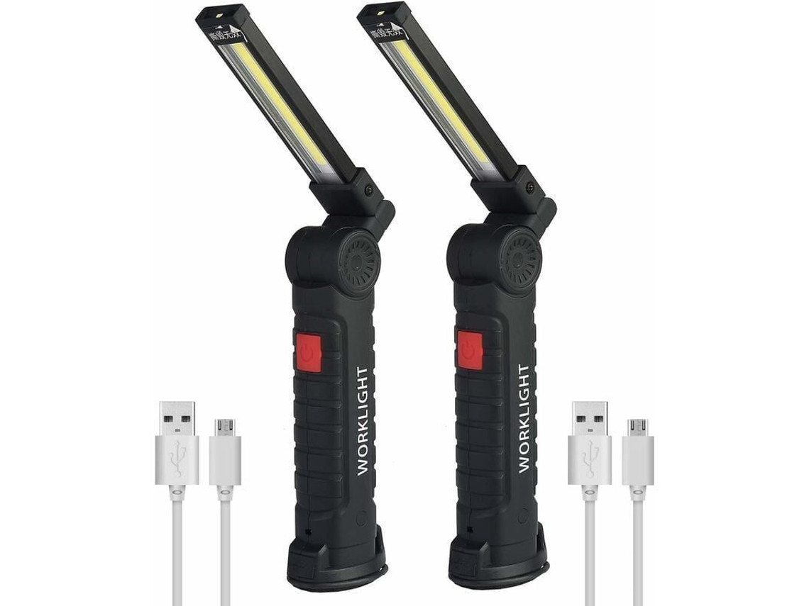 Luz de Trabalho Recarregável COB LED com Base Magnética | S/MARCA