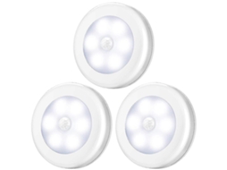Lurelia, Luz Noturna Led, 0.6w, Sensor Pir, Recarregável Usb, Magnética, Autoadesiva, 3 Modos, Branco Quente, Armário, Casa Banho, Compacta