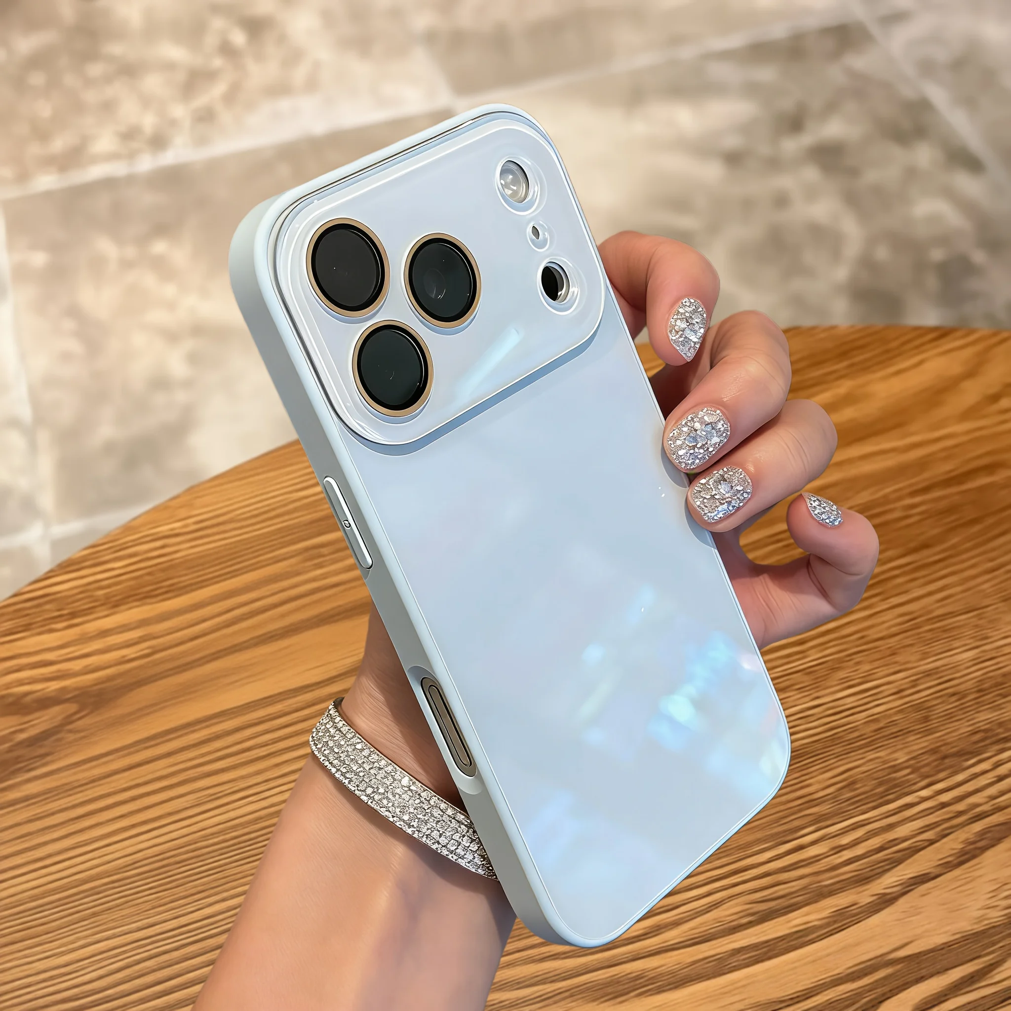 Capa Protetora Para Celular (iphone 14 Azul Claro) Com Estrutura Resistente A Impactos E Parte Traseira Rígida.