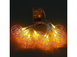 Lâmpadas de Natal em Formato Abóbora com 10 Leds, Alimentadas por Bateria BRILVIBERA