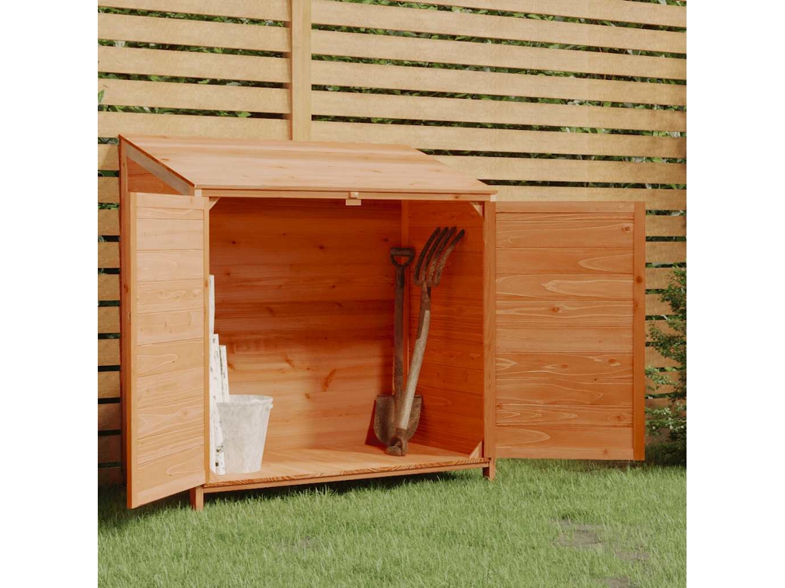 Vidaxl Abrigo De Jardim 102x52x112 Cm Madeira De Abeto Maciça Castanho