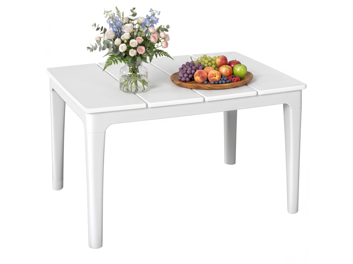 Mesa de Centro para Jardim 70x53x39cm Branco Crem BTFORUS