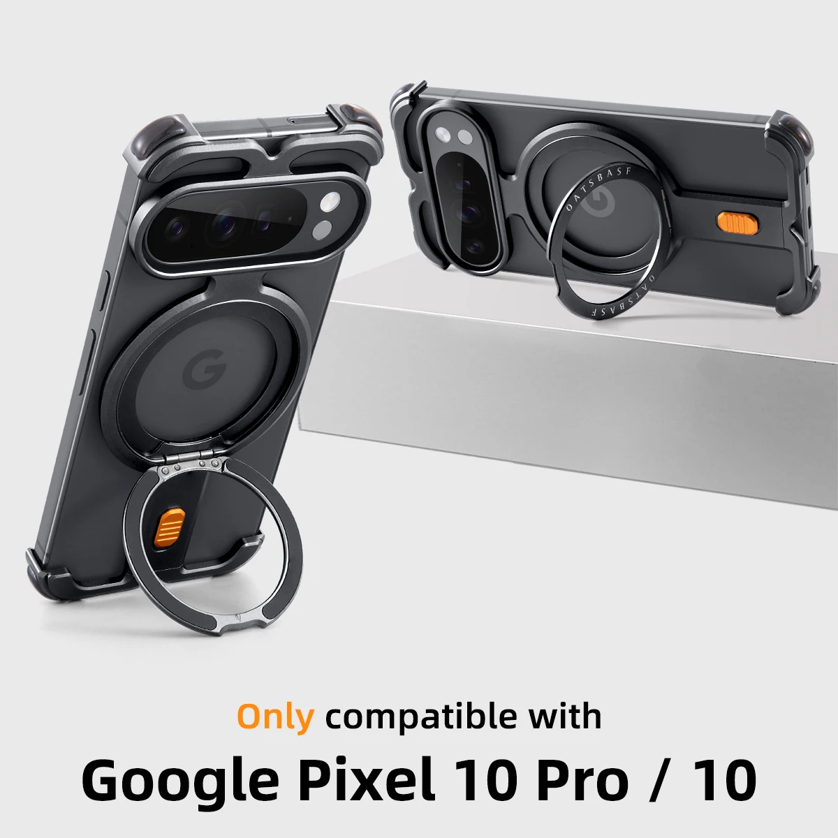 Capa Para Celular (google 10 Pro Em Alumínio) Com Suporte Giratório De 360°