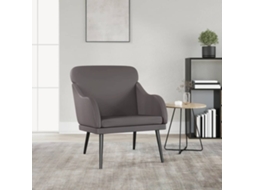 Vidaxl Cadeira C/ Apoio De Braços 63x76x80cm Couro Artificial Cinzento