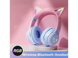 Fones De Ouvido Bluetooth Com Cores Em Degradê, Sem Fio, Com Microfone, Dobráveis, Som Hi-fi Para Jogos, Compatíveis Com Cartão Tf, Cancelamento