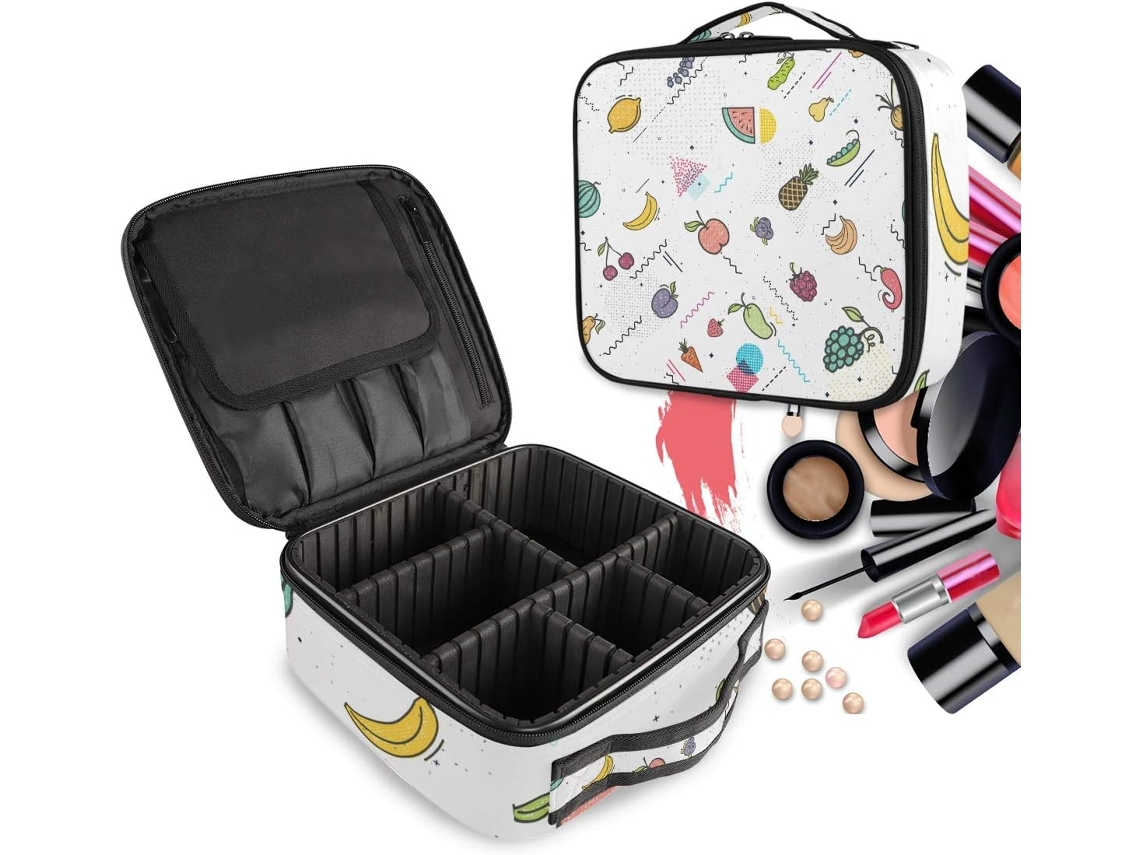 Bolsa Organizadora de Maquiagem com Divisórias Removíveis para Viagens Ideal Tecido Resistente Viagens