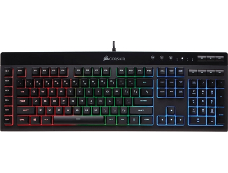 Teclado Gaming CORSAIR K55 RGB  em Preto — Com Fio USB | Layout Português | Switch Membrana | Iluminado
