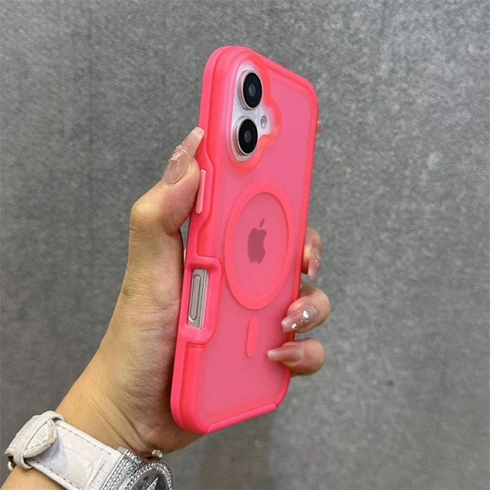 Capa Magnética Fosca Para Celular (vermelho 14plus), Capa Traseira À Prova De Choque