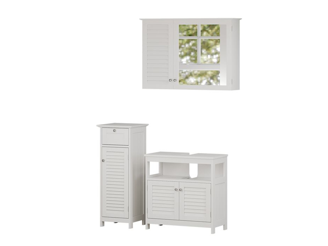 Conjunto Mobiliário Casa de Banho 3 Peças Brancas Riad 60x60x30cm VICCO