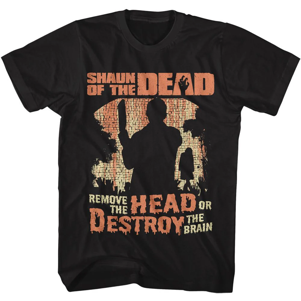 Unisex Adult T-shirt Rockinstone Shaun Of The Dead Movie Remove The Dead Black Sizem
