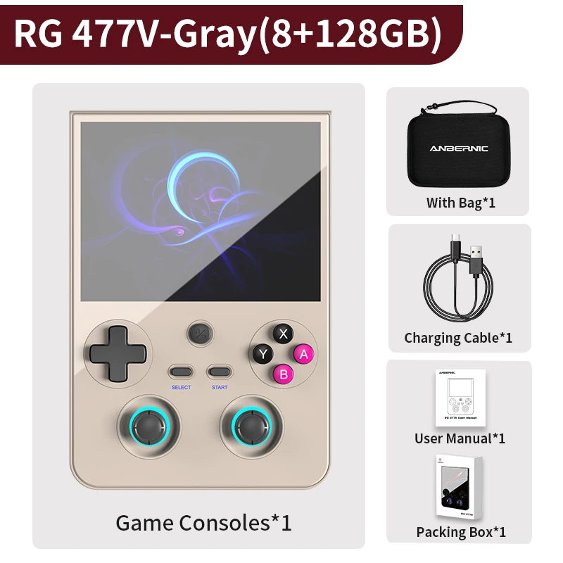 128g cinzento (8 128g)bolsarg477v Consola de Jogos 4,7" com Efeito Dsp, Suporte de Ia e Saída Dp 1080p MDUG (jogos 4k)
