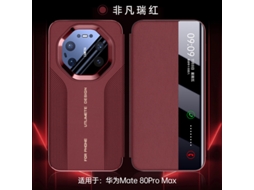 Capa Flip Magnética (huawei Mate80 Pro Max Vermelho Eletrodepositado) - Textura Em Relevo Aerodinâmica