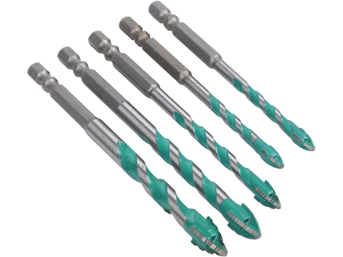 Conjunto De 5 Brocas De Carboneto De Tungstênio: 6 Mm, 8 Mm, 10 Mm E 12 Mm Para Paredes.