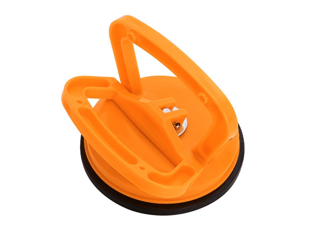 Extrator de amassados por sucção com garra única em borracha ABS para reparo de carros, levantador a vácuo resistente na cor laranja.