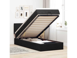 Vidaxl Estrutura De Cama Otomana Com Colchão Preto 80x200cm Veludo