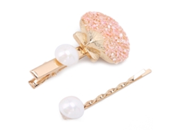 2026 pinza de Cabelo para Menina com Pérola Falsa em Forma de Concha de Metal Exquisita Decorativa Presente Cor Rosa Claro
