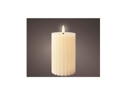 Vela Led Superfície Rugosa Ø7,5x14,8cm Lumineo Creme