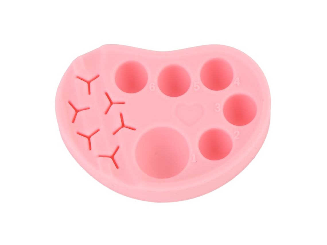 Paleta De Silicona Para Alargamiento De Pestañas Y Laminación De Cejas Con Huecos Para Pinzas Herramienta Diy Maquillaje Rosa