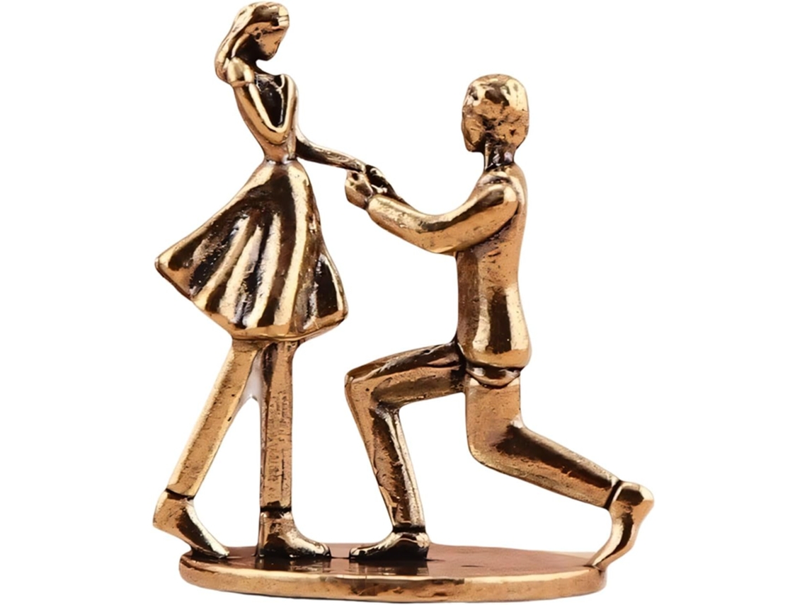 Estatueta De Metal Representando Um Casal Em Declaração De Amor, Uma Decoração Perfeita Para Casa, Escritório